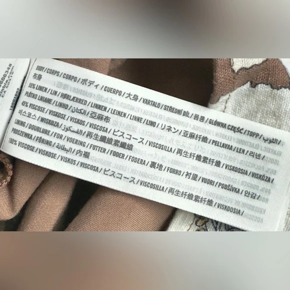 NWT A&F light brown floral print Halter Linen-Blend Mini Dress - Picture 10 of 12